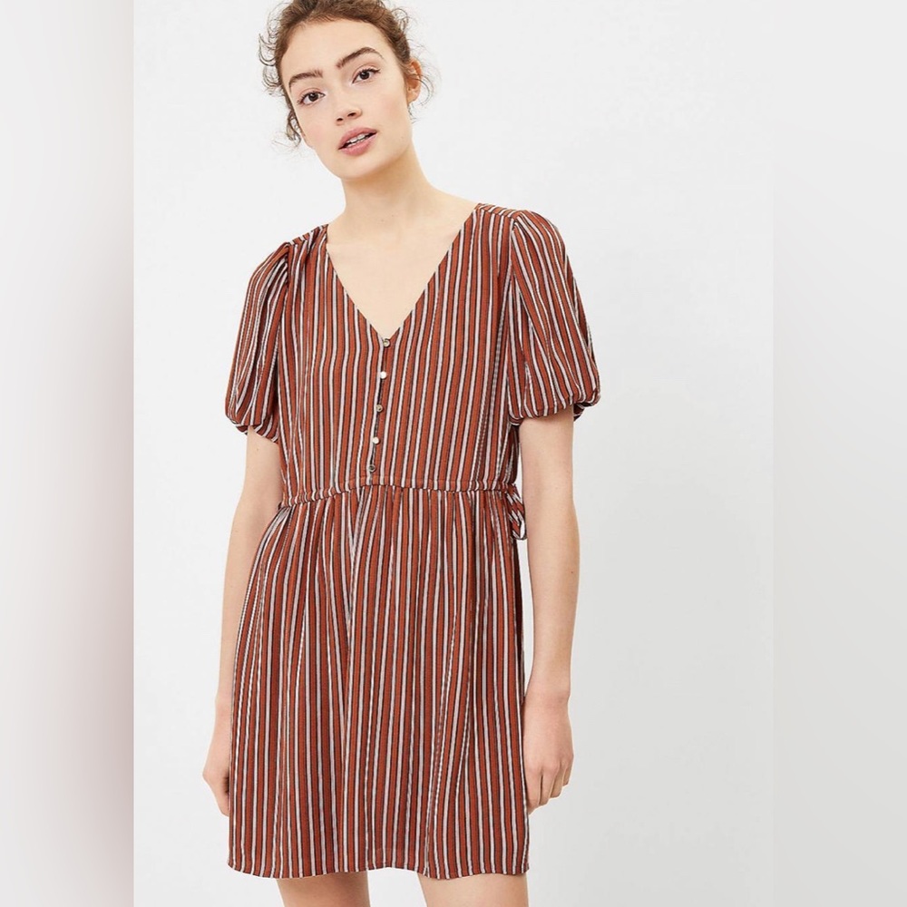 Loft (picture from website) Striped Side Tie Flare Dress in Rust